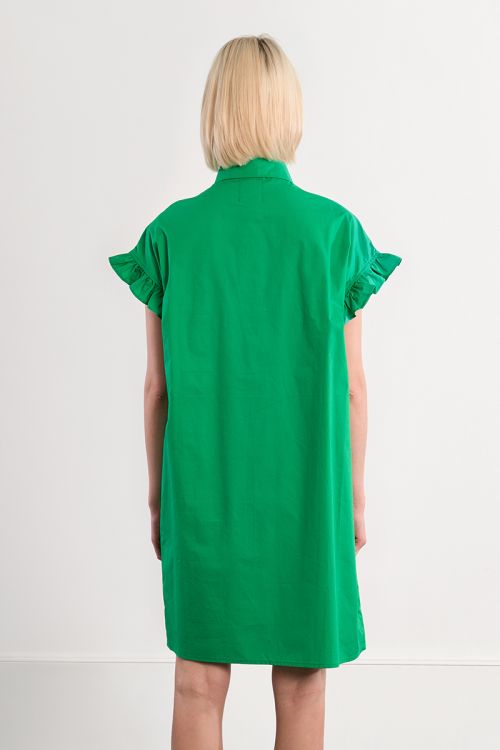 Robe chemise en coton, smockée