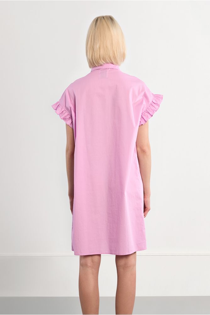 Cotton shirt dress, smocked