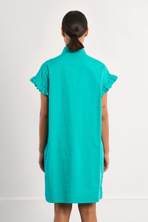 Robe chemise en coton, smockée