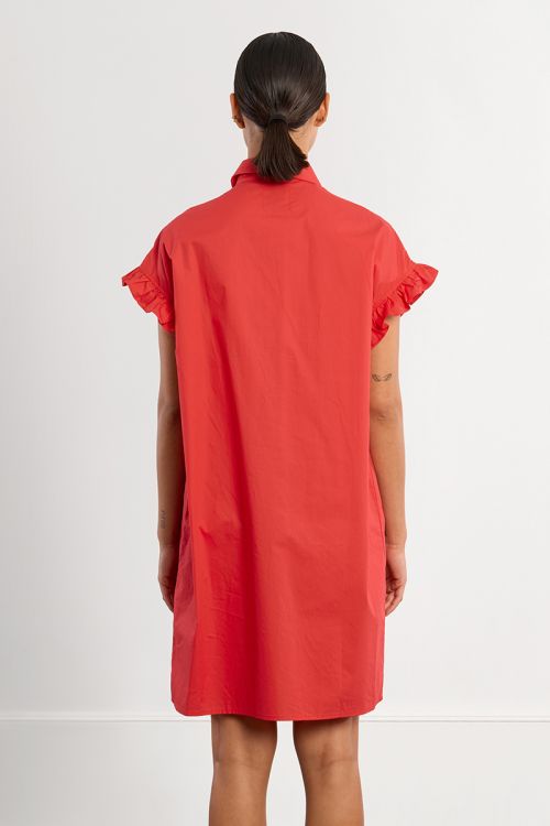 Cotton shirt dress, smocked