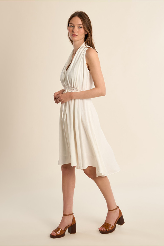 Short sleeveless dress, asymmetrical