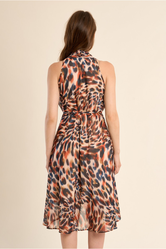 Robe courte imprimée, asymétrique