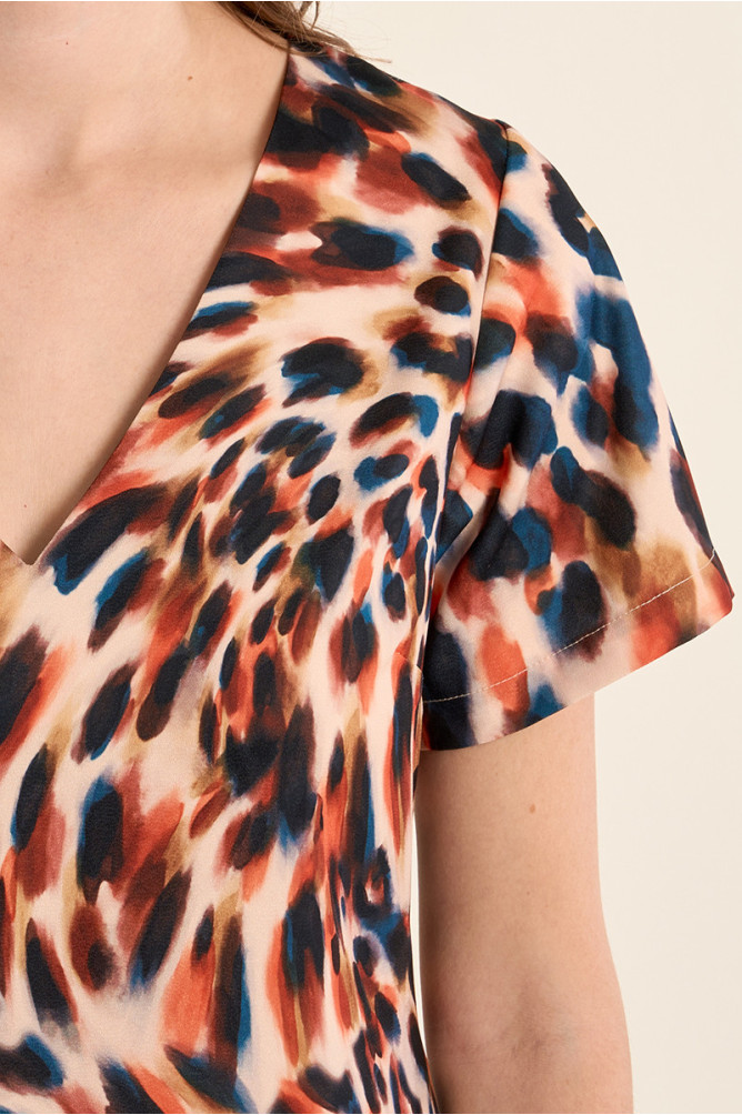 Robe courte et droite, imprimée