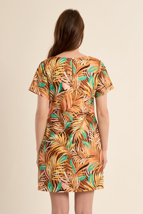 Robe courte et droite imprimée