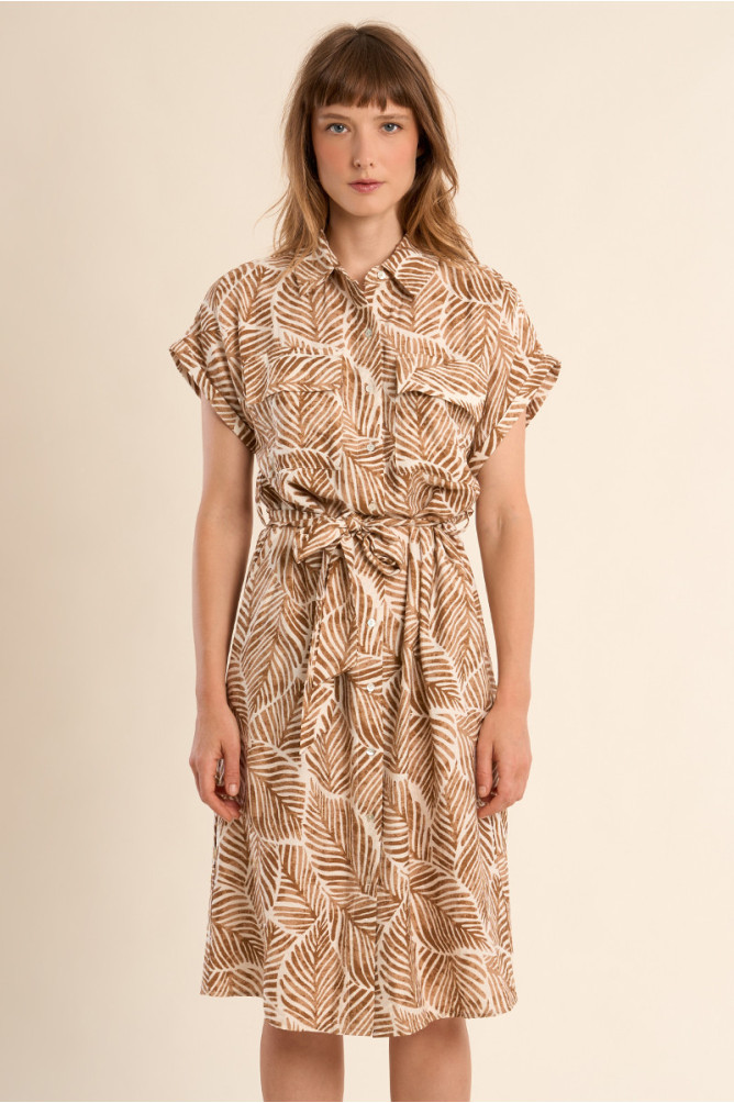 Robe chemisier courte, imprimée