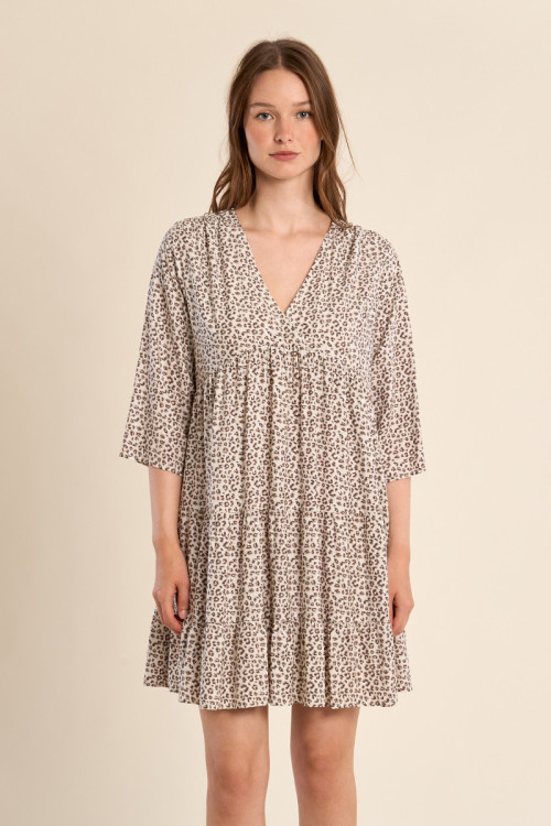 Robe courte imprimée léopard