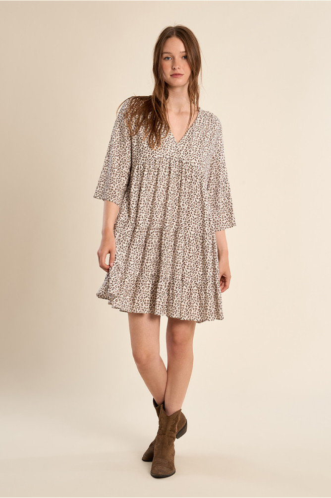 Short leopard print dress