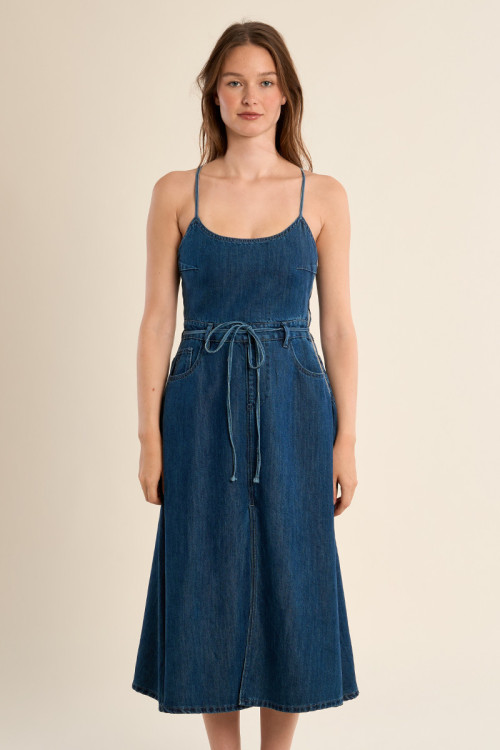 Denim midi dress