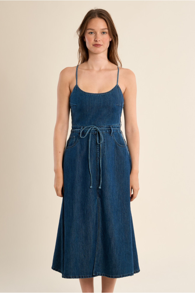 Denim midi dress