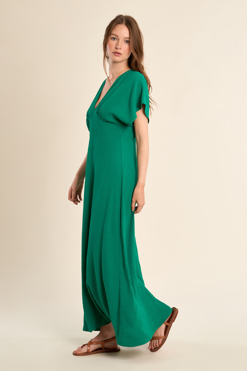 Long dress, V-neck