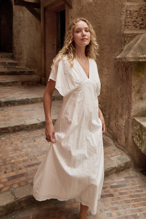 Long embroidered dress