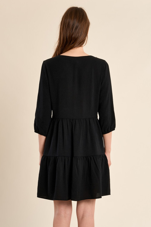 Babyoll dress with beaded collar