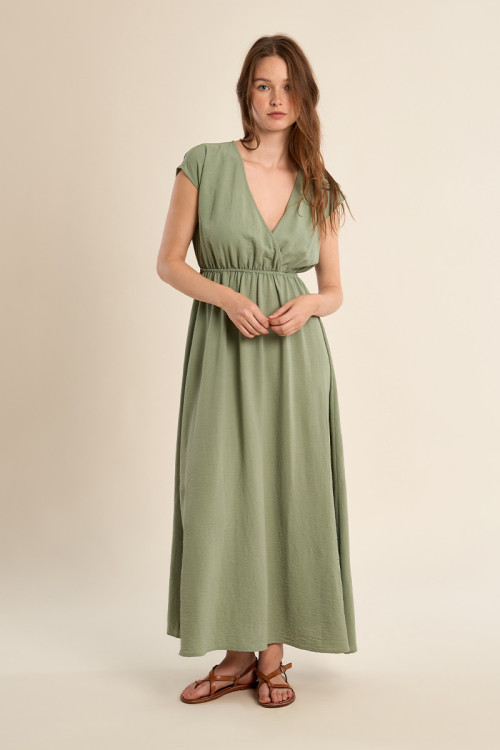 Robe longue avec taille élastiquée