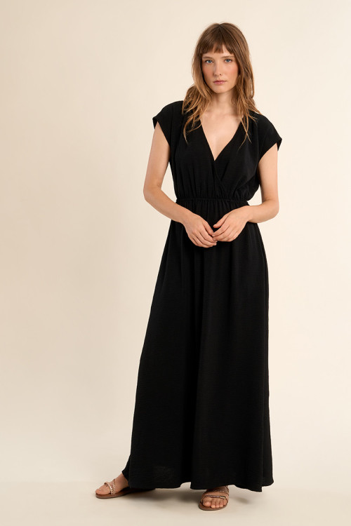 Robe longue avec taille élastiquée