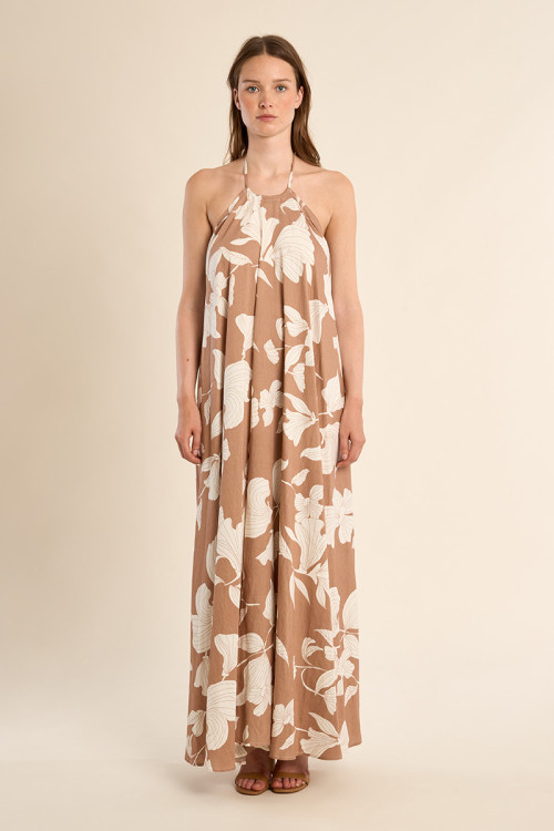 Robe longue, imprimée