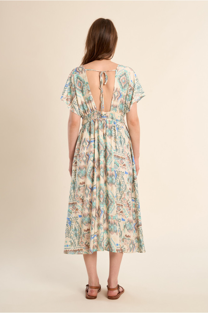 Robe longue à motif ethnique