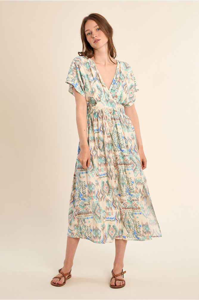 Robe longue à motif ethnique