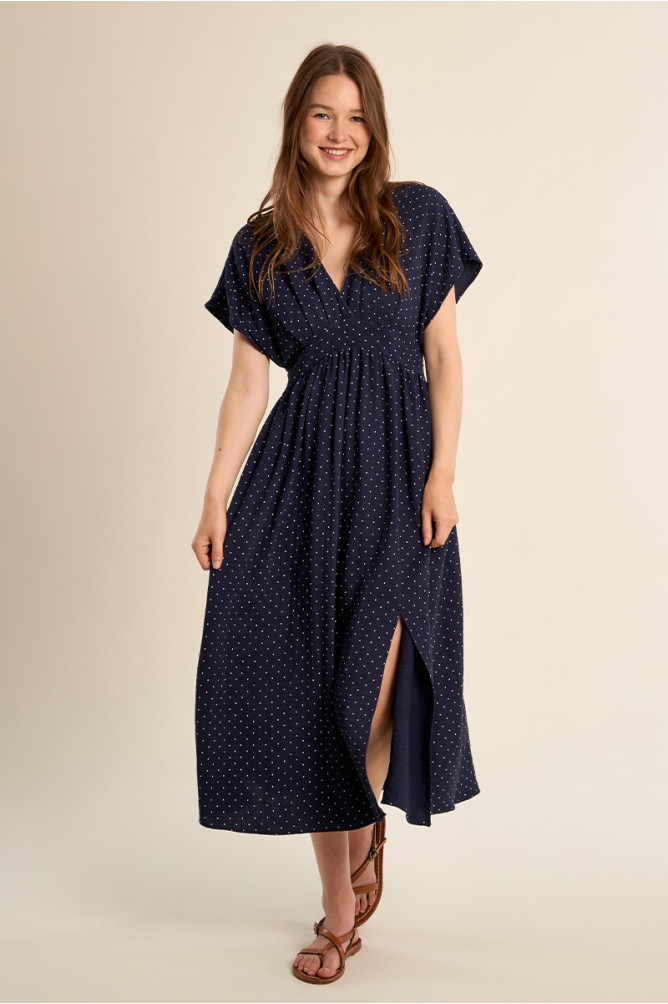 Robe longue à pois