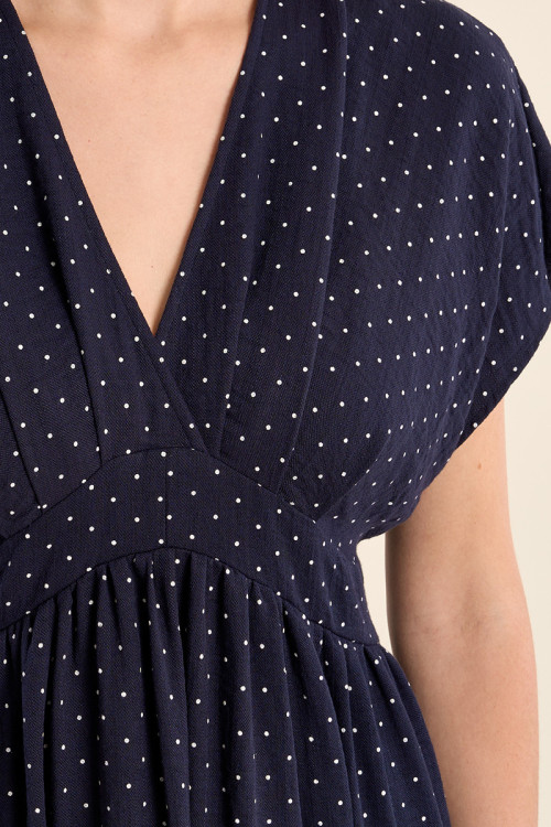 Robe longue à pois