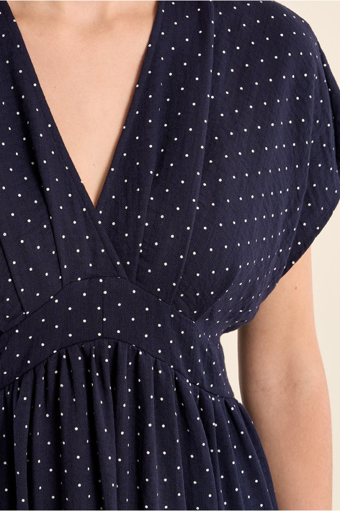 Robe longue à pois