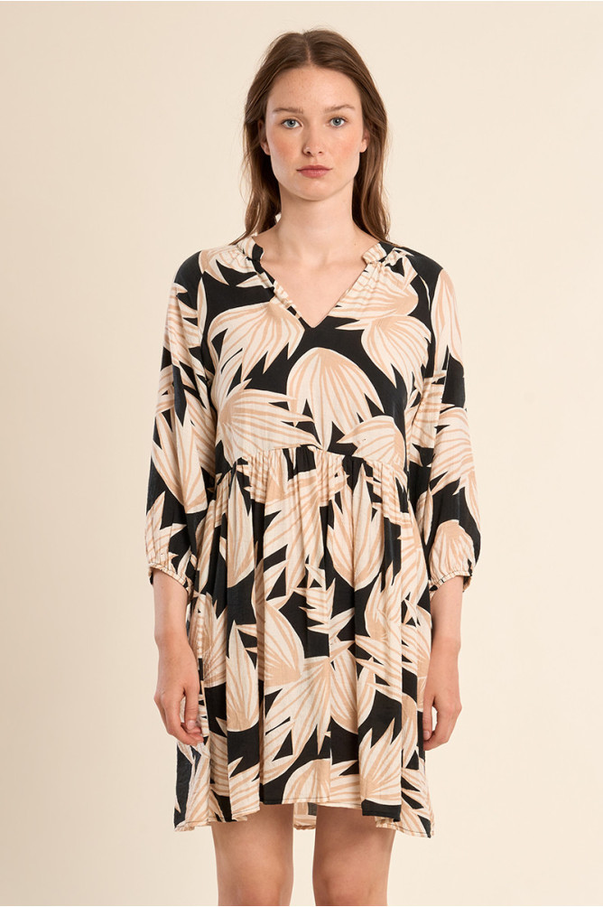 Robe courte Babydoll à imprimé