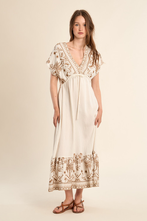 Long embroidered dress