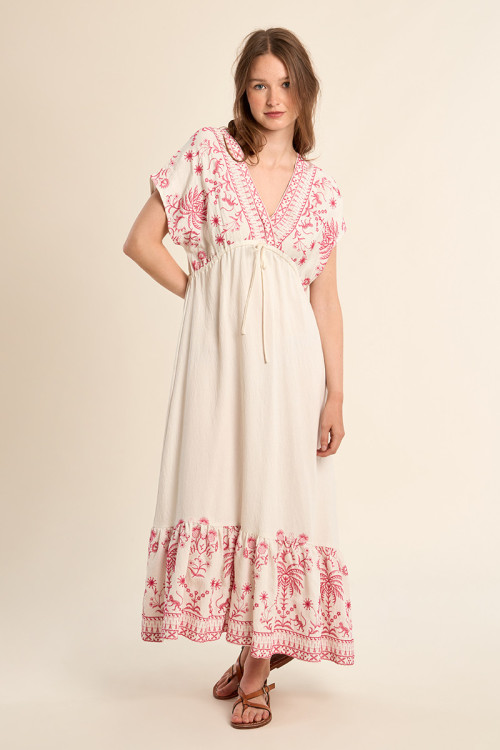 Robe longue brodée