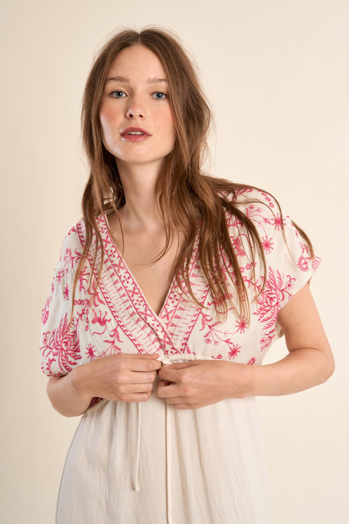 Long embroidered dress