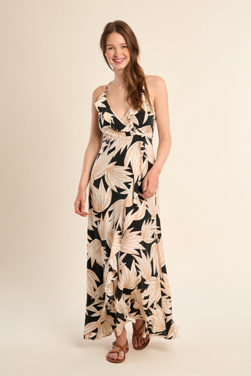 Robe longue, à imprimé floral 