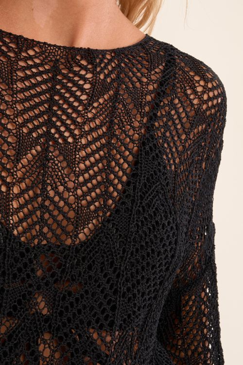 Top de mujer de manga larga, crochet.