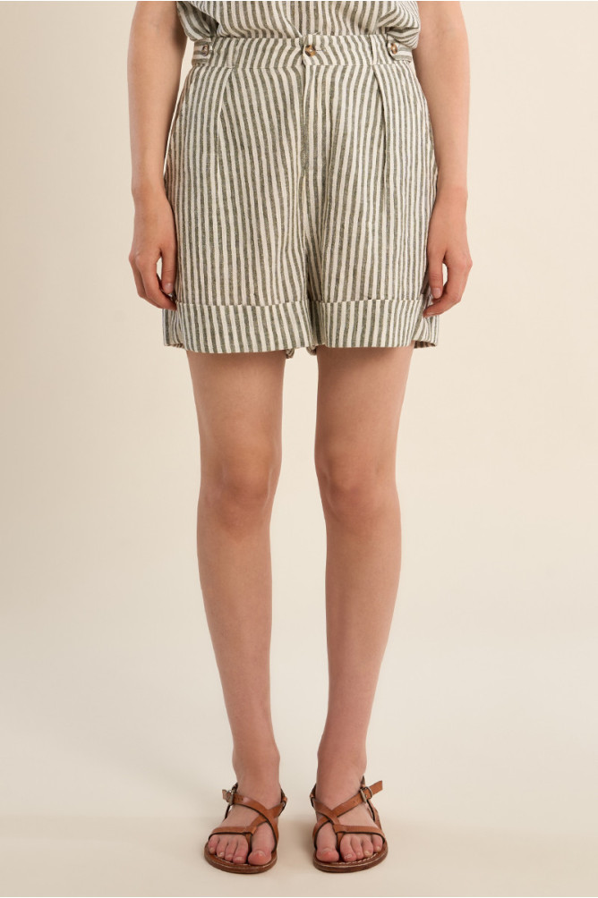 Cotton shorts, striped
