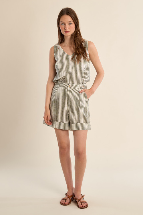 Cotton shorts, striped