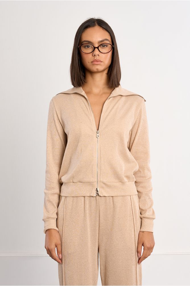 Iridescent double-zip jogger jacket