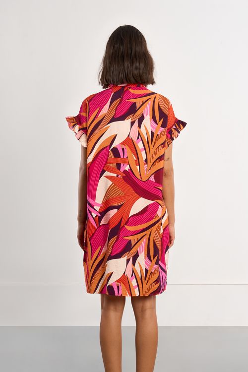 Robe chemise en coton, smockée