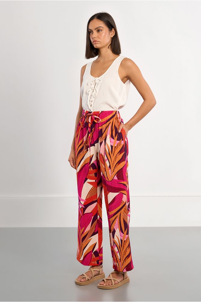 Wide-leg trousers, with print