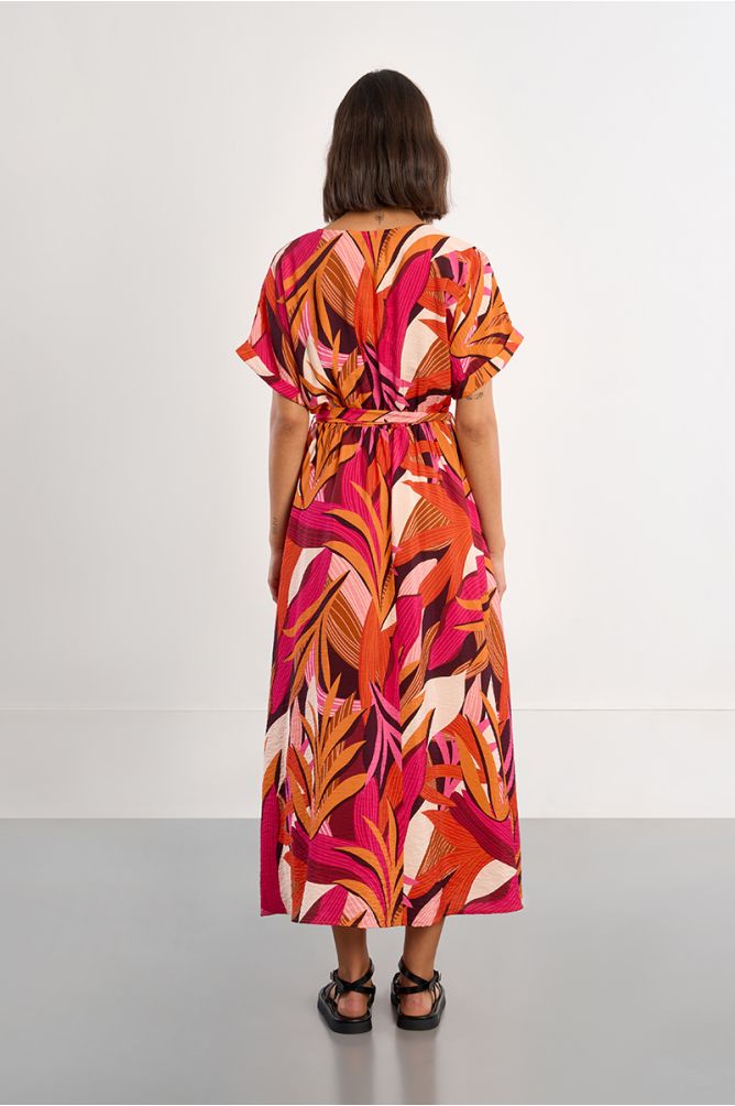 Graphic print maxi wrap dress
