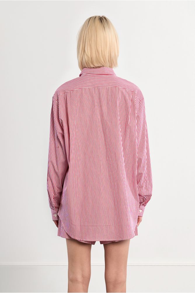 Camisa de mujer de manga larga, estampado rayas.