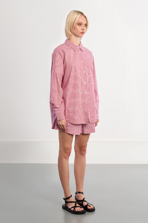 Camisa de mujer de manga larga, estampado rayas.