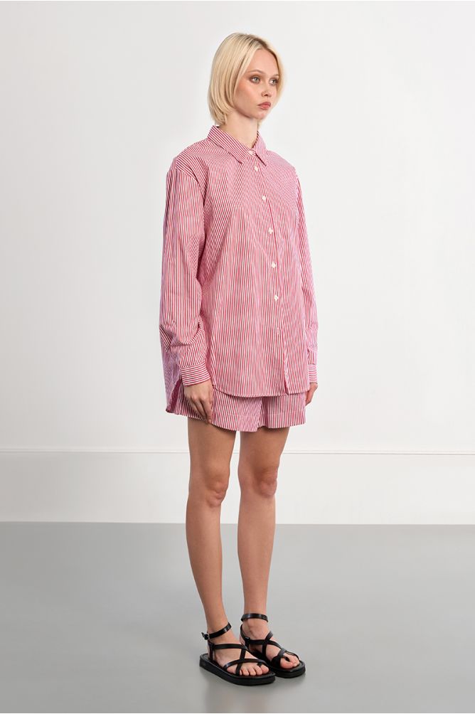 Camisa de mujer de manga larga, estampado rayas.