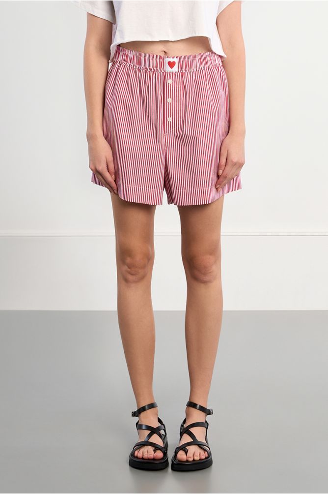 Short caleçon rayé rouge