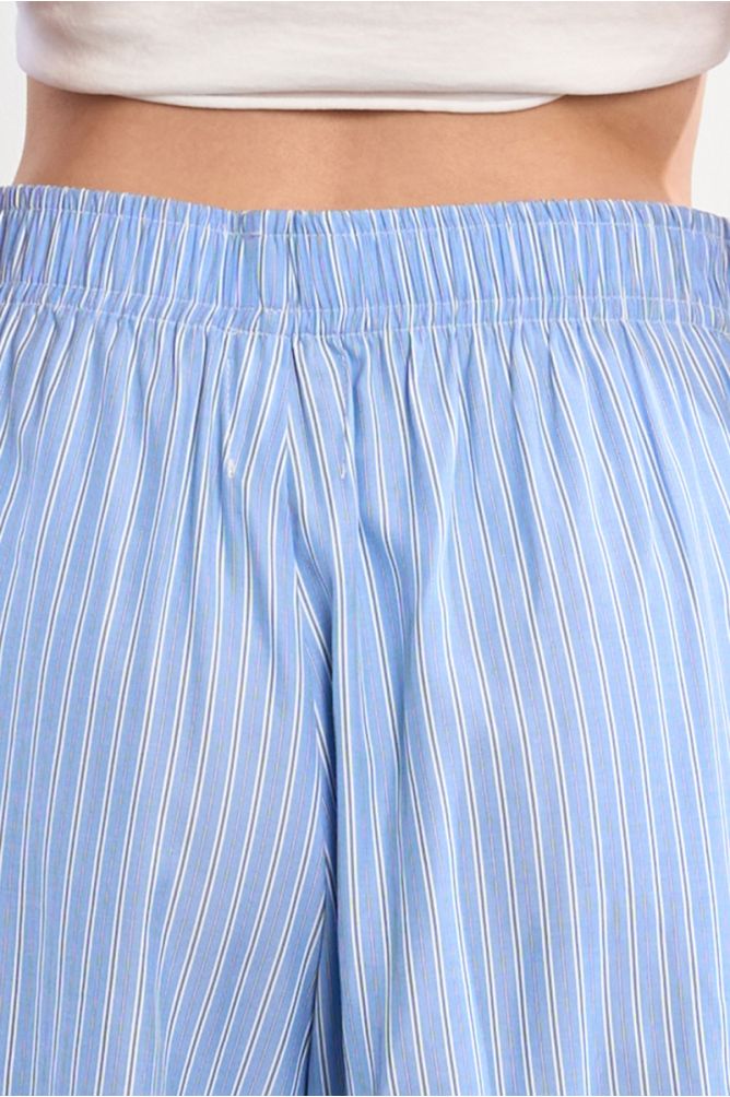 Blue striped boxer shorts