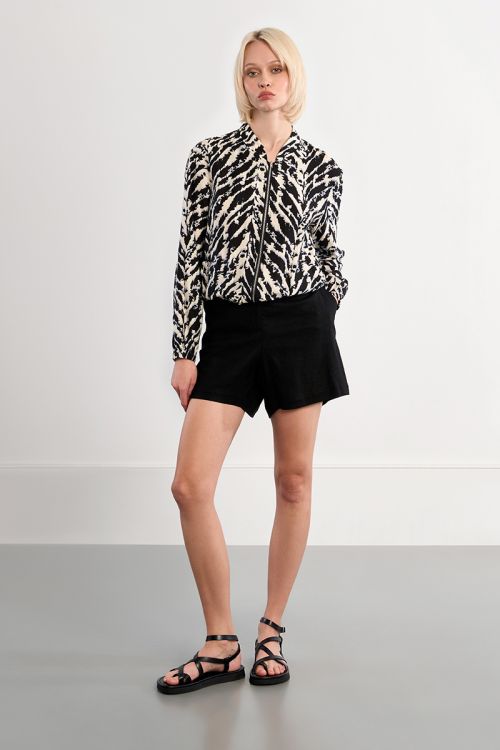 Bomber de mujer de manga larga, con estampado.
