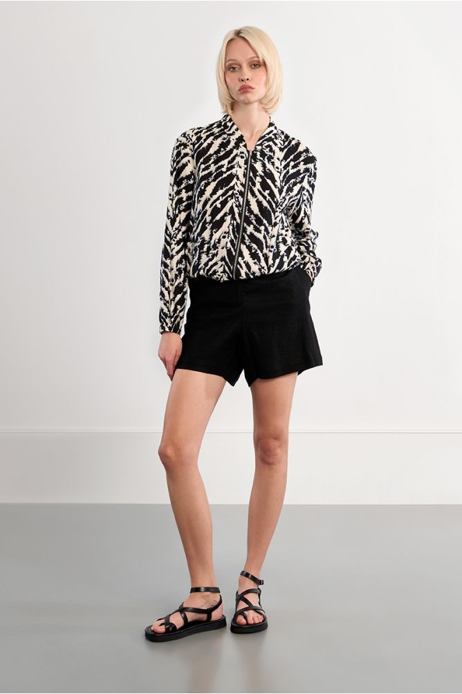 Bomber de mujer de manga larga, con estampado.