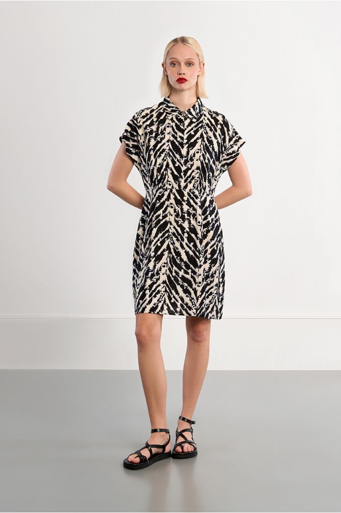 Robe mini à imprimé noir