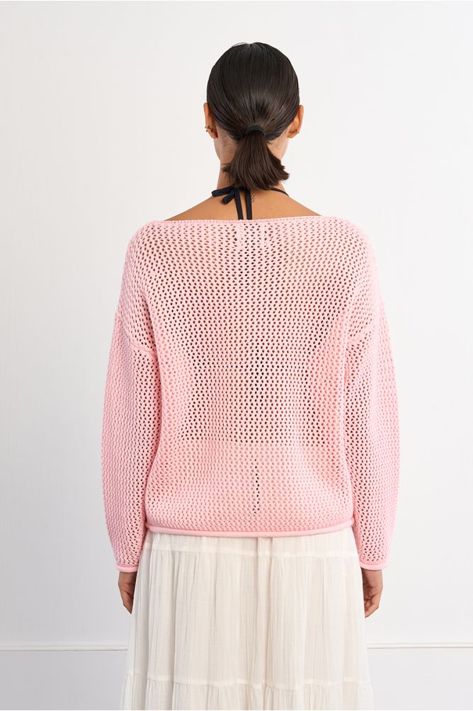 Jersey de mujer de manga larga, en punto acanalado.