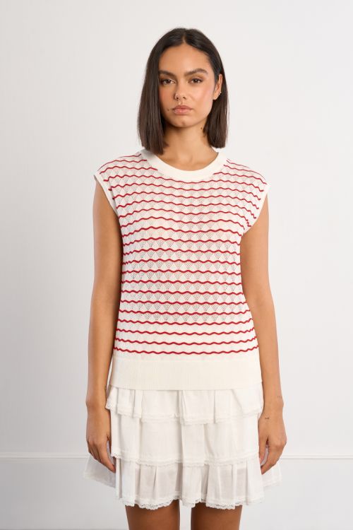Knitted top, striped