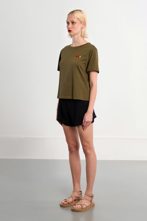 Embroidered hearts T-shirt