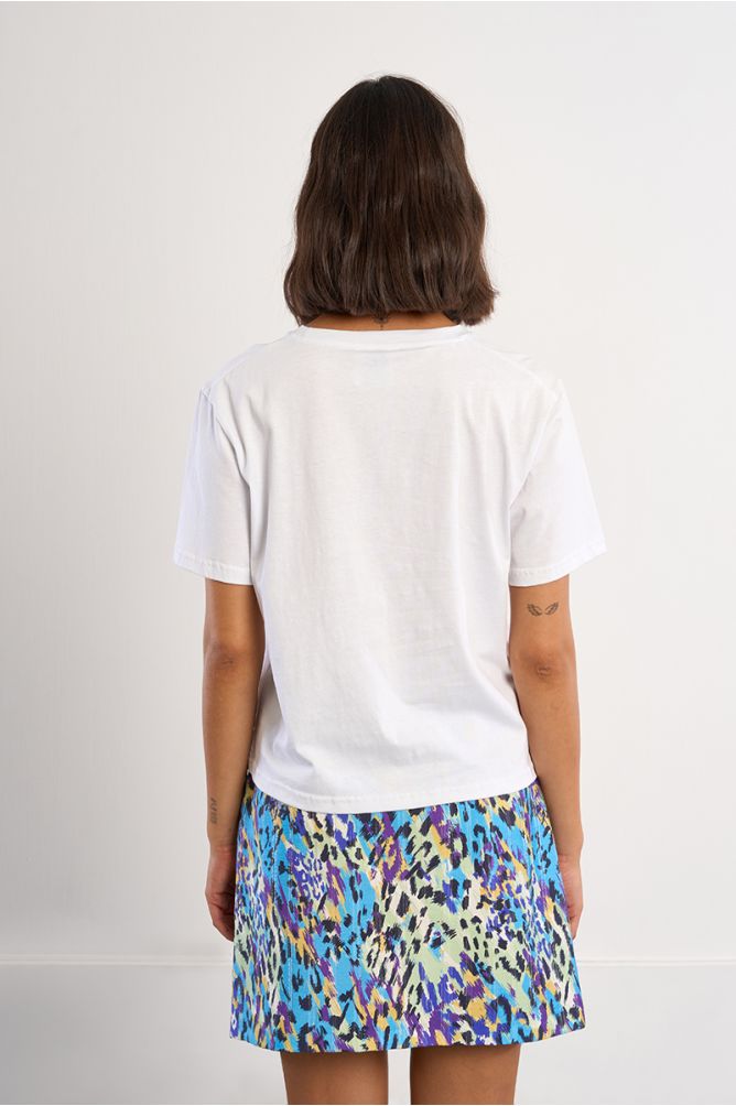 Casual openwork embroidery T-shirt