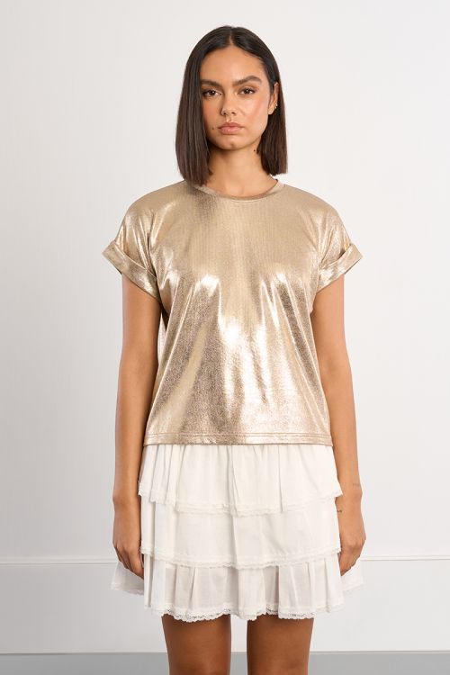 Gold T-shirt, metallic effect