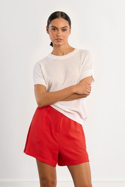 Jersey de mujer de manga corta, de punto.